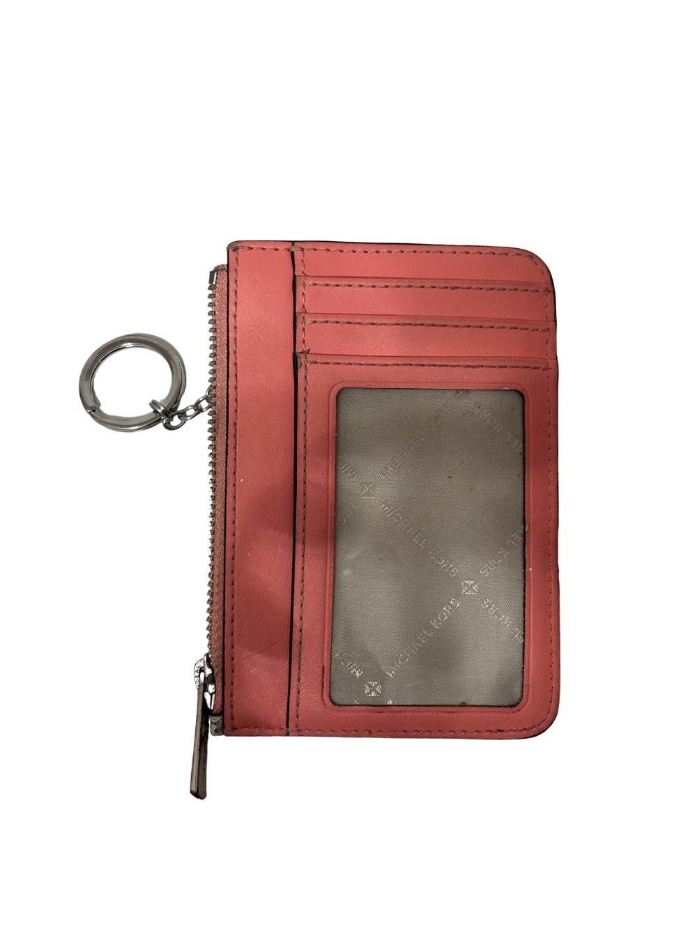 Michael Kors Beige Logo Wristlet with Pink Trim - Picture 3 of 3